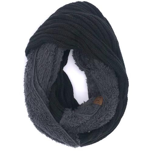 SF-88 Sherpa Infinity Scarf Black Grey