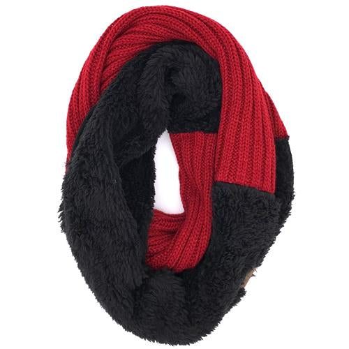 SF-88 Sherpa Infinity Scarf Red Black