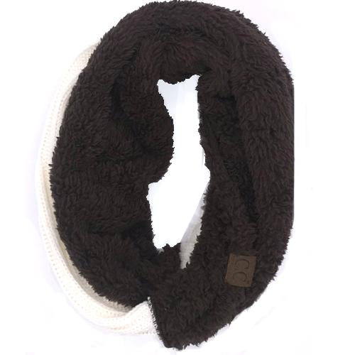 SF-88 Sherpa Infinity Scarf Ivory Brown