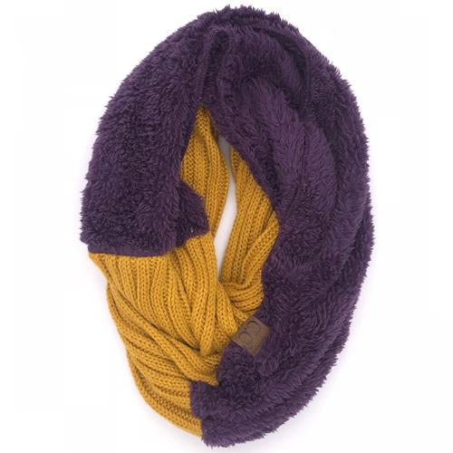 SF-88 Sherpa Infinity Scarf Mustard Purple