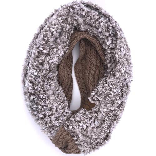 SF-88 Sherpa Infinity Scarf Taupe Heather