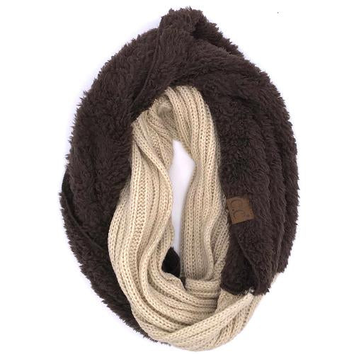 SF-88 Sherpa Infinity Scarf Beige Brown