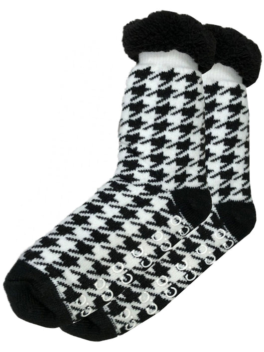 SL-09 C.C Sherpa Socks Houndstooth