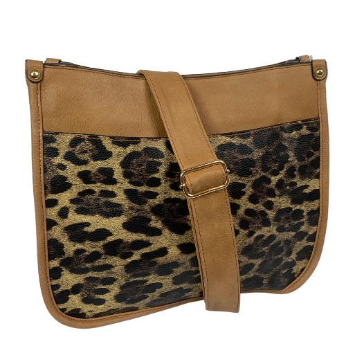 LP-7282 Crossbody Leopard Purse-Camel