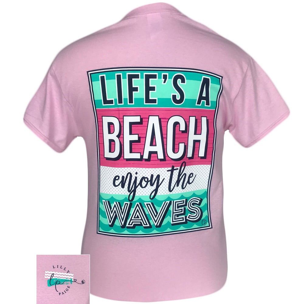 LP-Enjoy The Waves Light Pink Short Sleeve T-Shirt