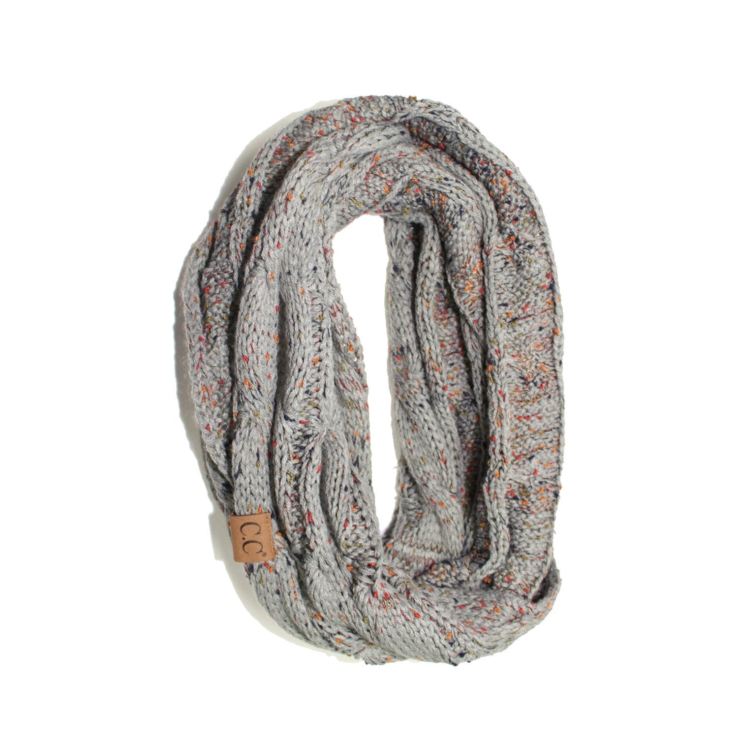 SF-33 Natural Gray Speckled Infinity Scarf