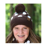 PD-21 Hat Polka Dot Beanie Brown/White