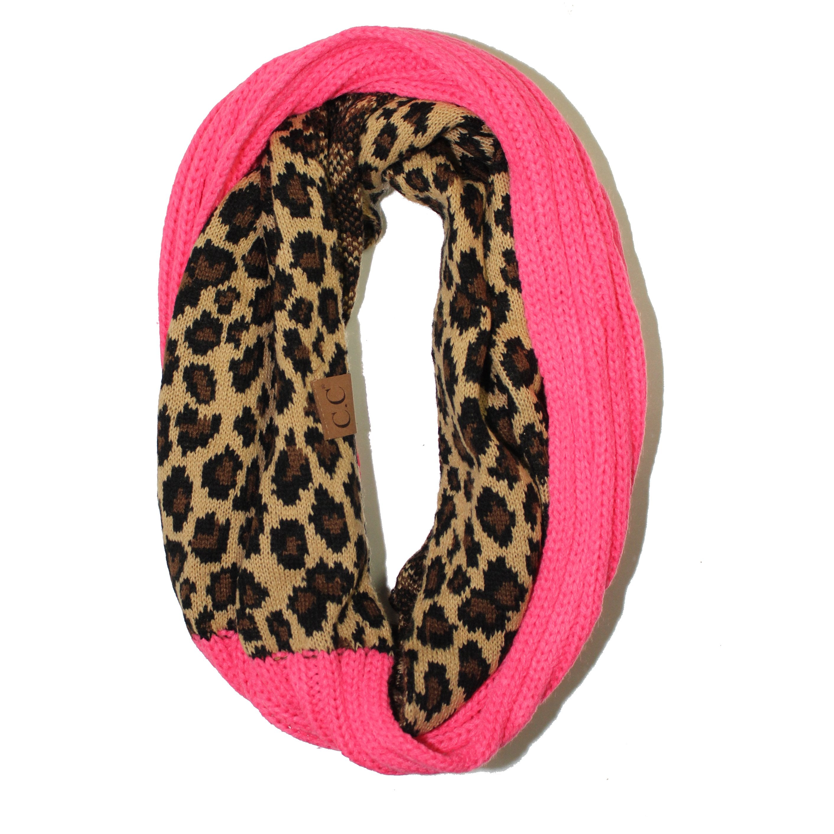 SF-45 New Candy Pink Leopard Scarf