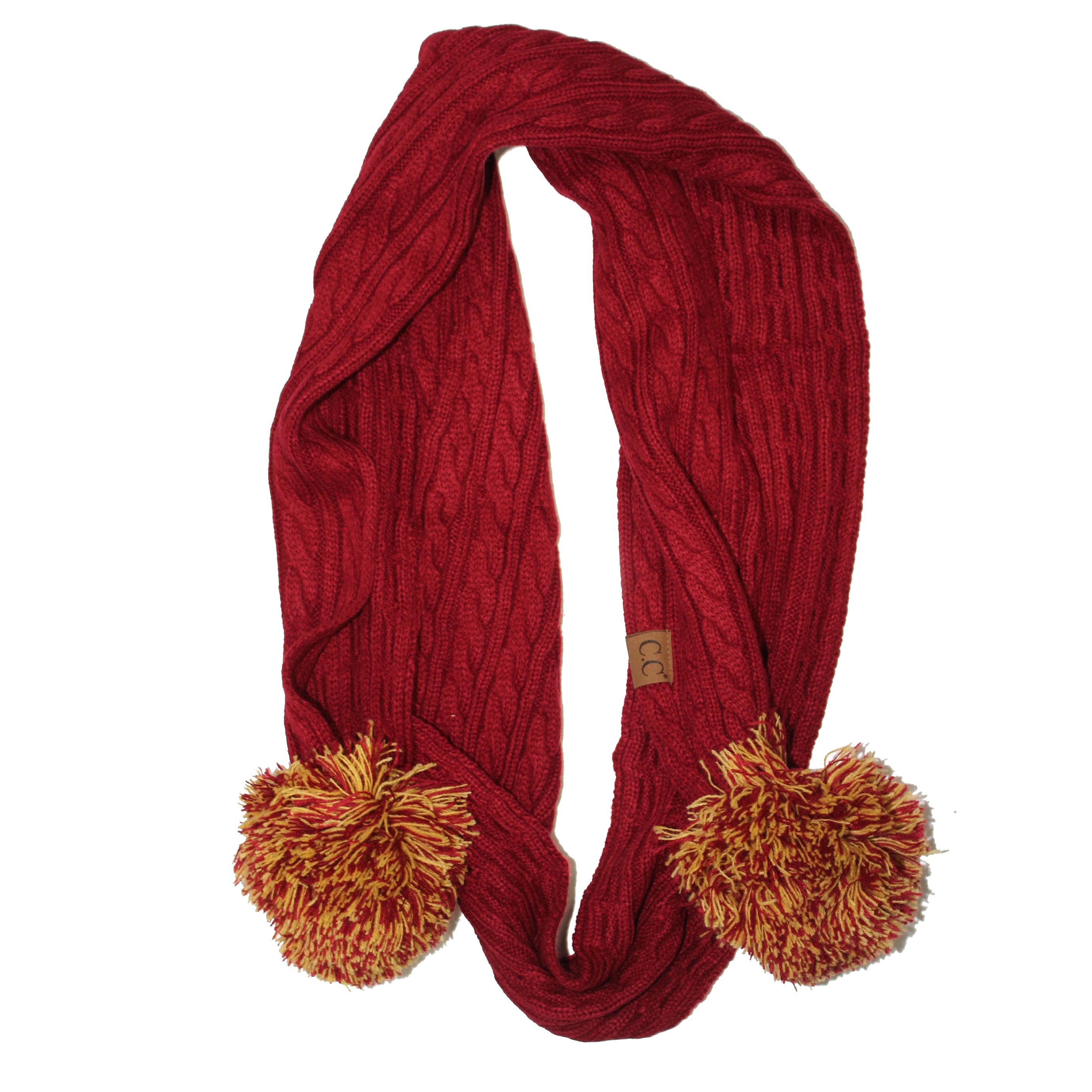 SK-56 Maroon and Gold Team Pom Scarf